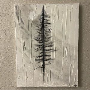 Handmade Acrylic Painting Black Pine